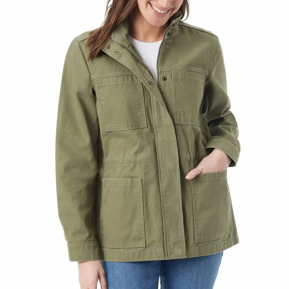 NEW GLORIA VANDERBILT anorak utility jacket in garden sage